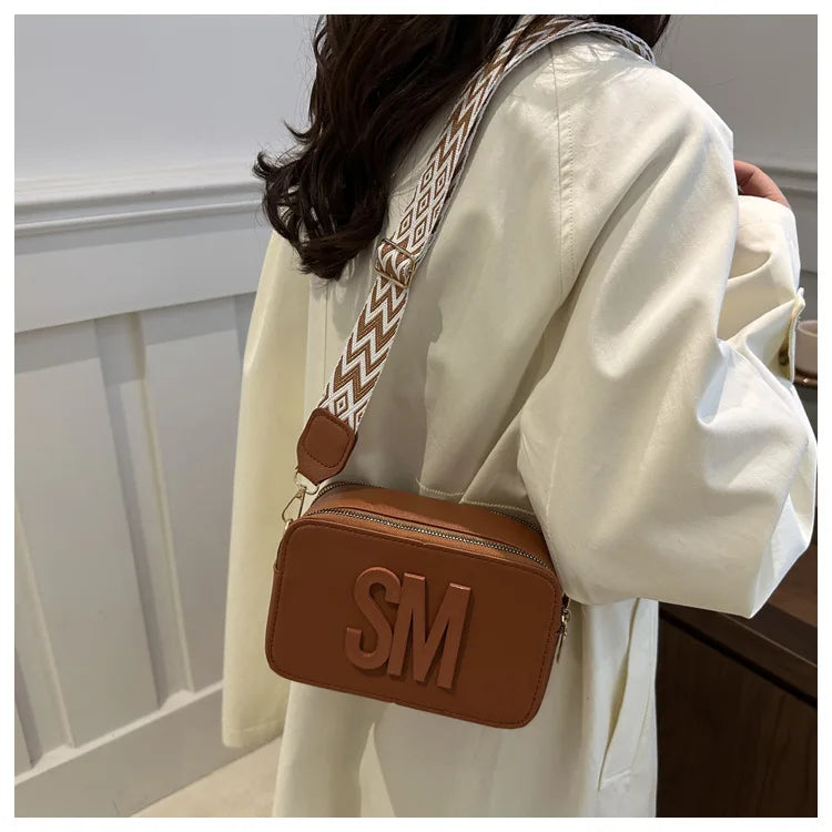 2026 Trendy Women's Bags: Casual, Versatile, Unique and Fashionable Bags, Small-Sized with Diverse Letters and Wide Shoulder Str