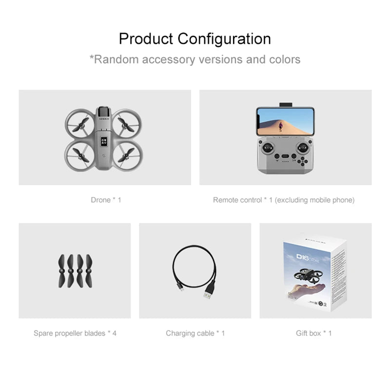 Xiaomi D16 Mini Drone Dual Camera 8K HDAerial Aircraft Obstacle Avoidance UAV Fixed Remote Control Airplane Gift Toys 20000M