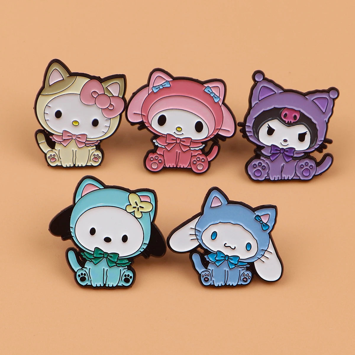 Cute Cat Enamel Pin Kawaii Anime Brooch Pines Lapel Pins Badge on Backpack Clothing Accessories Fashion Jewelry Girls Gifts