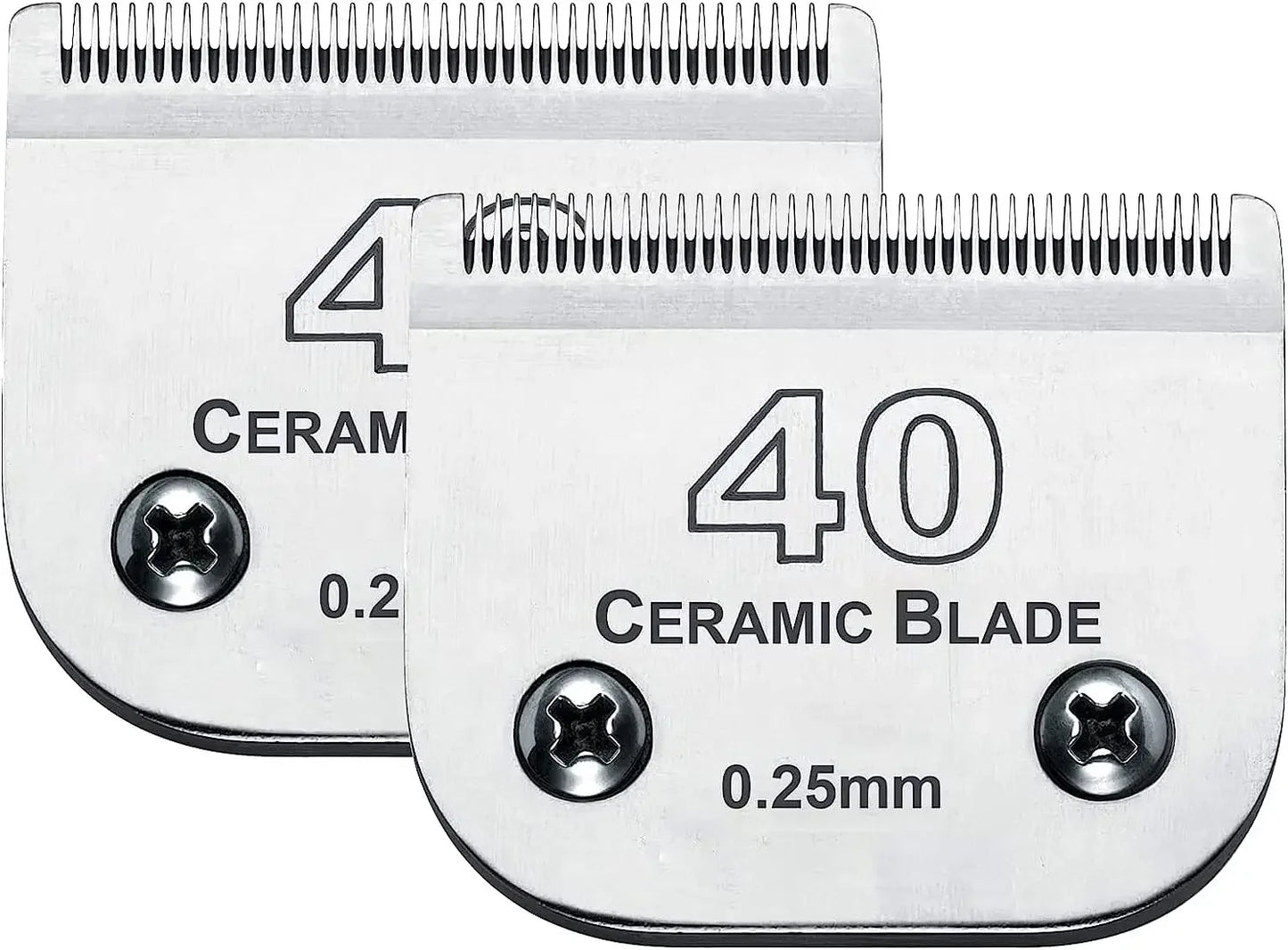 2PC Detachable Pet Clipper Replacement Ceramic Blades Compatible with many Andis /Oster A5/Wahl KM Series Dog Clipper Trimmer