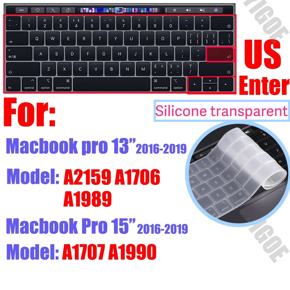 Silicone Keyboard Cover Skin for all models MacBook Air/Pro13“14”15“16” M1 M2 M3 Chip Model A2918 A2991 A2338 A2337 A2681 US&amp;EU