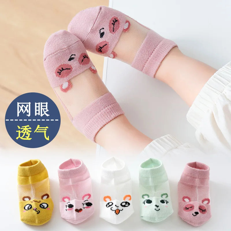 5 pairs 0-3-5-12 years old children's socks all genders Mesh Cotton Class A boys kids socks KS-2 socks for girls cartoon socks