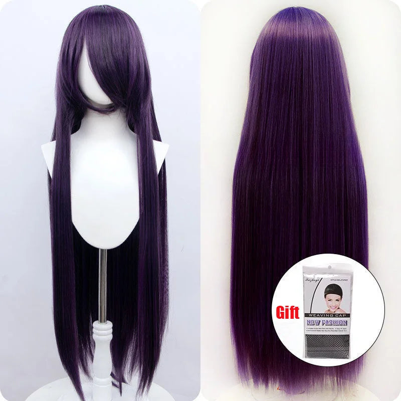 Snoya 100cm synthetic long straight cosplay wig with bangs Heat Resistant hair Anime pink blonde red purple women wig