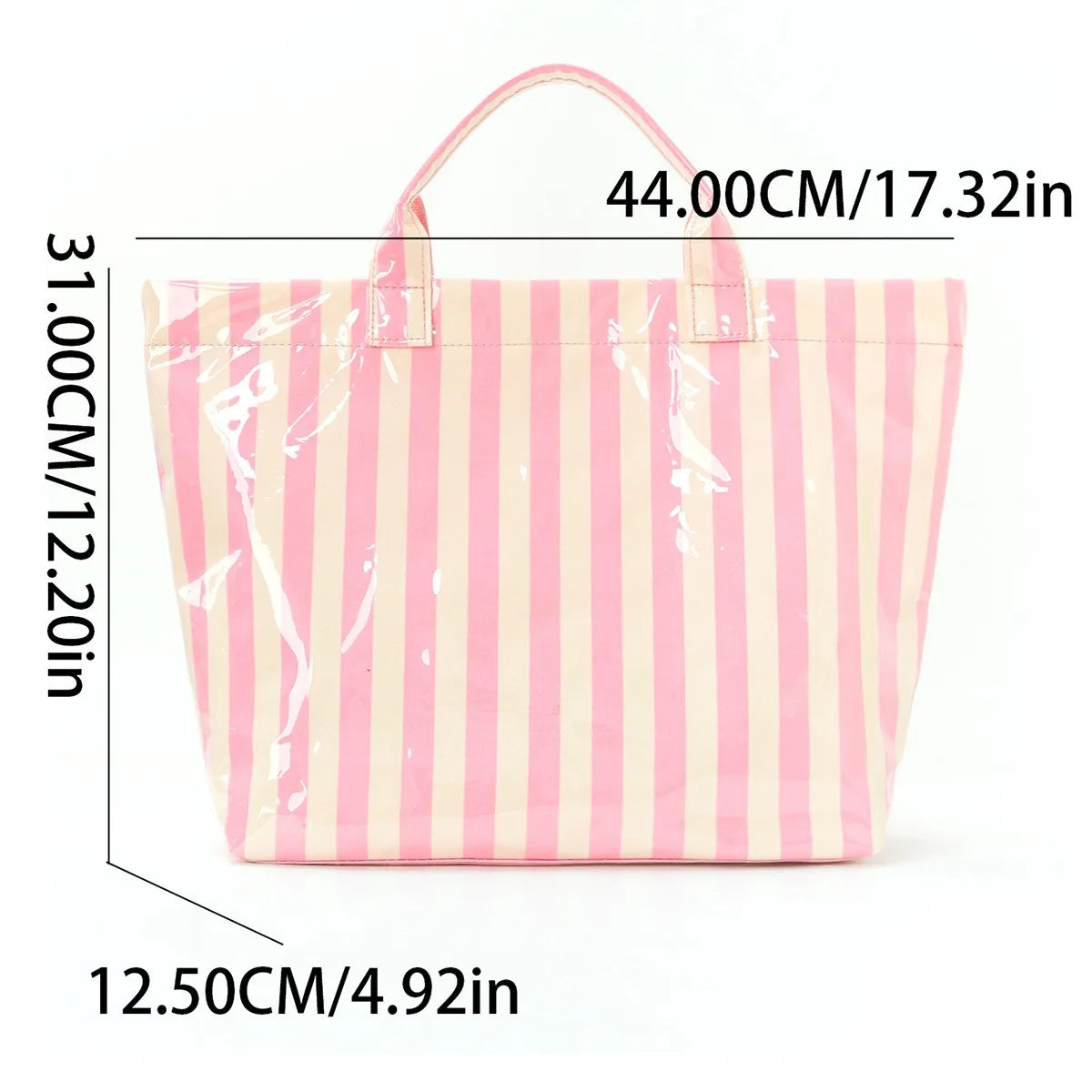 Cross-border striped tote bag high value lightweight handbag commuting large capacity portable travel shoulder bag