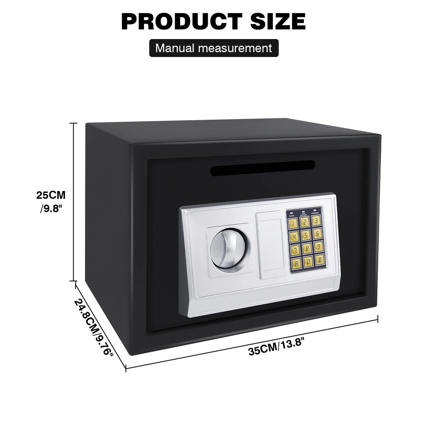 Fireproof Waterproof Home Safe 4.6L/8.5L/16LSafes Home Security Cash Box Cabinet Valuables Protection with Double Digital Keypad