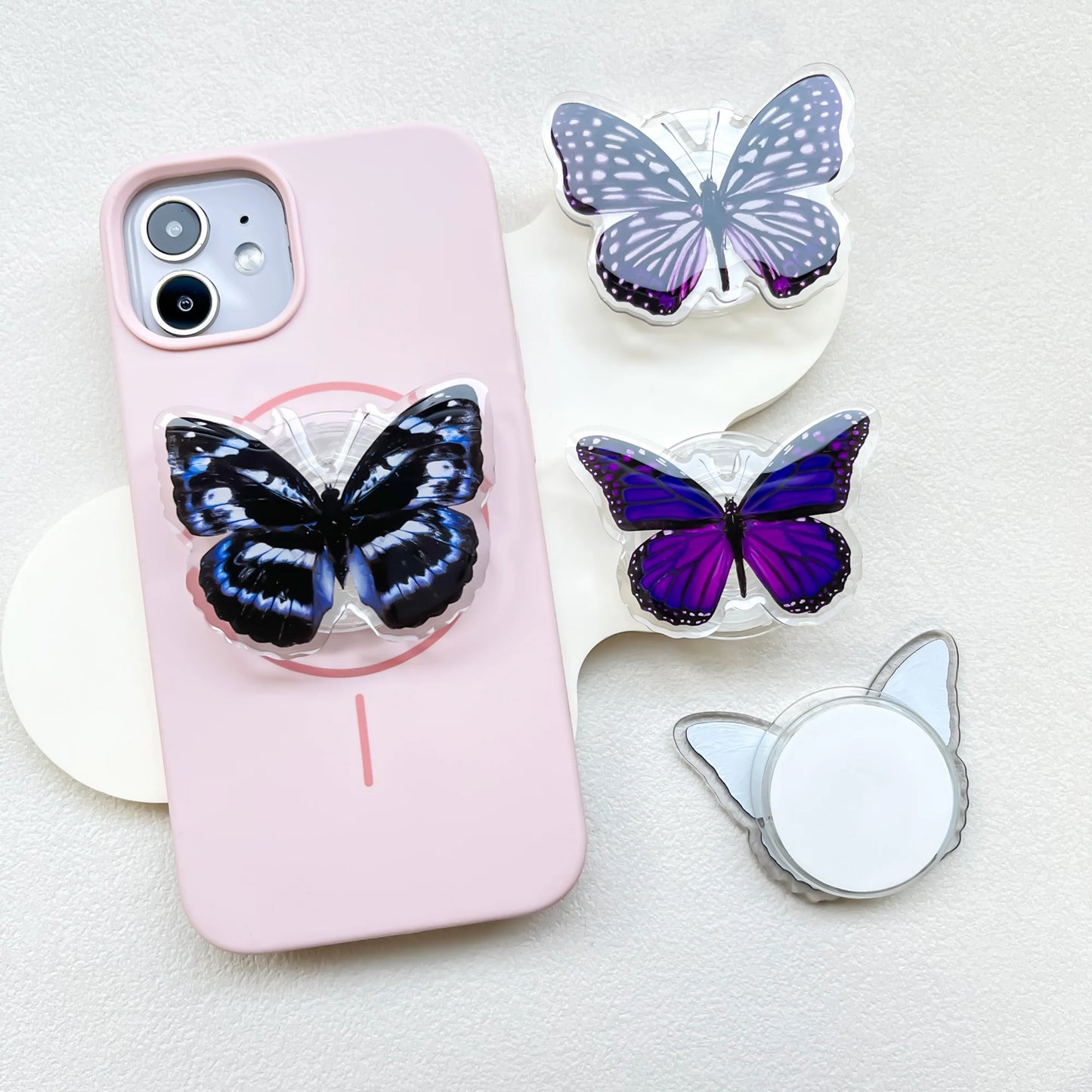 Cute Butterfly Phone Grip Griptok Holder Ring For iPhone 16 15 Universal Lovely Bowknot Phone Stand Bracket Poppings Socket