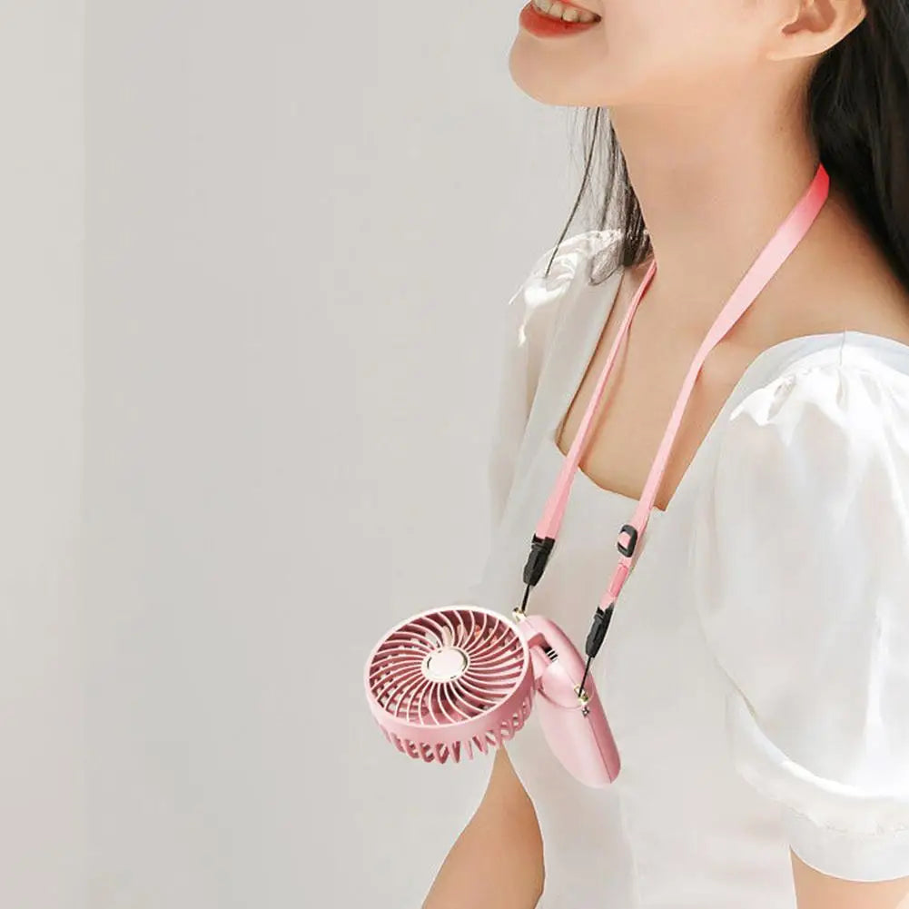 Portable Mini Fan With 6 Speeds LED USB Rechargeable Charging Small Foldable Battery Fans Handheld Desk Bedroom Indoor Outdoor