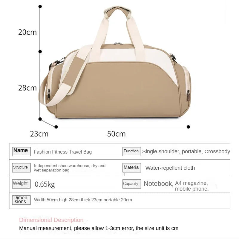 Fitness Bag Custom Logo Dry Wet Separation Travel Bag Personalized Sports Bag DIY Name Gym Bag