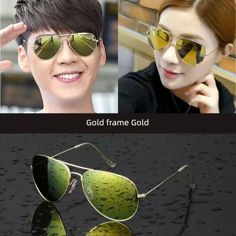 Classic Fashion Men's and Women's Colorful Sunglasses Retro Pilot Glasses Toad Metal Sunglasses