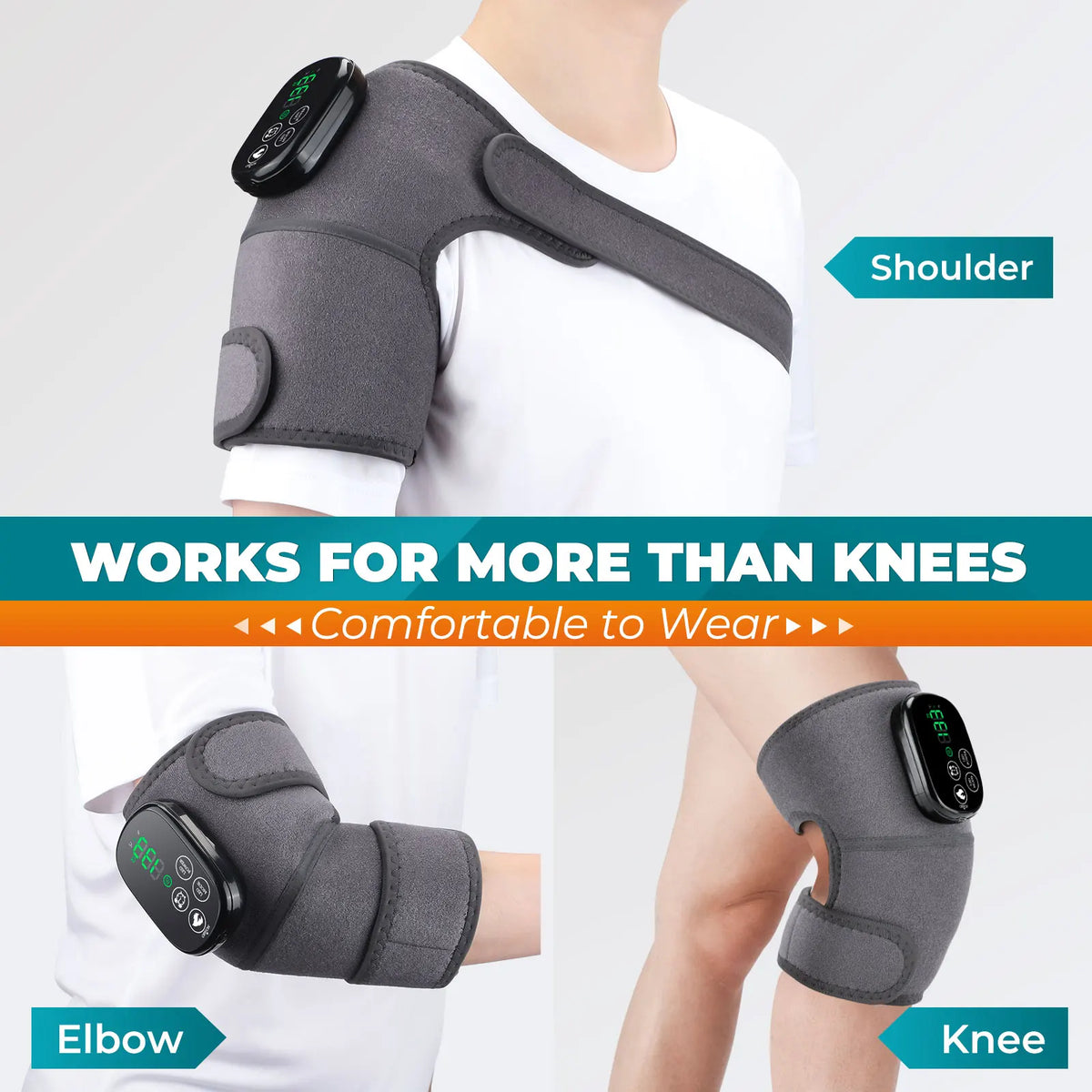 Multifunctional Shoulder/Knee Support Belt 660 and 850nm Red Light Shoulder Heating Vibration Massage Wrap Pad Warm Brace
