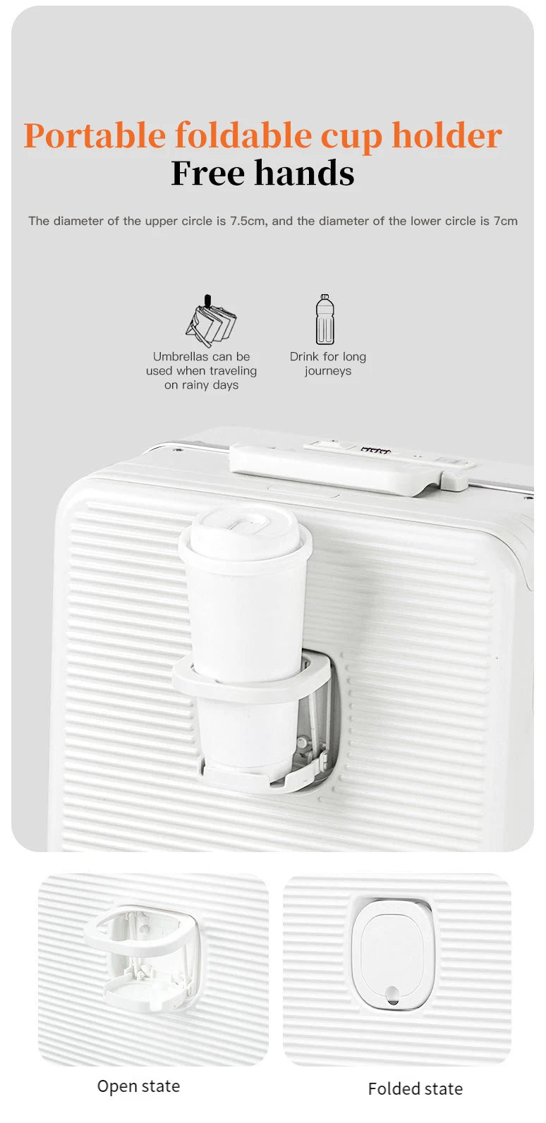 24-inch luggage with an aluminum frame, wide pull rod and front opening, as well as a high-value 20-inch travel suitcase (pull r