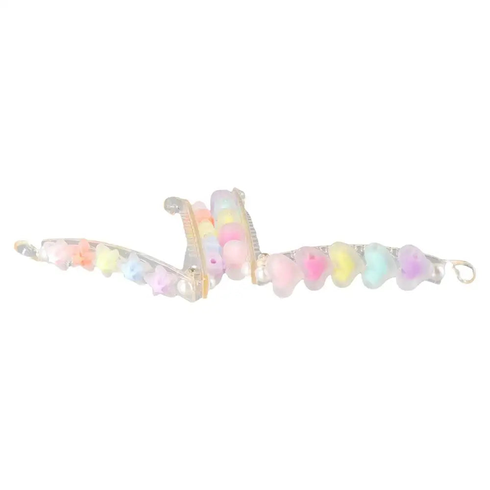 Hair Accessories Acrylic Hair Clips Colorful Love Heart Claw Clips Frosted Star Ponytail Holders Girl