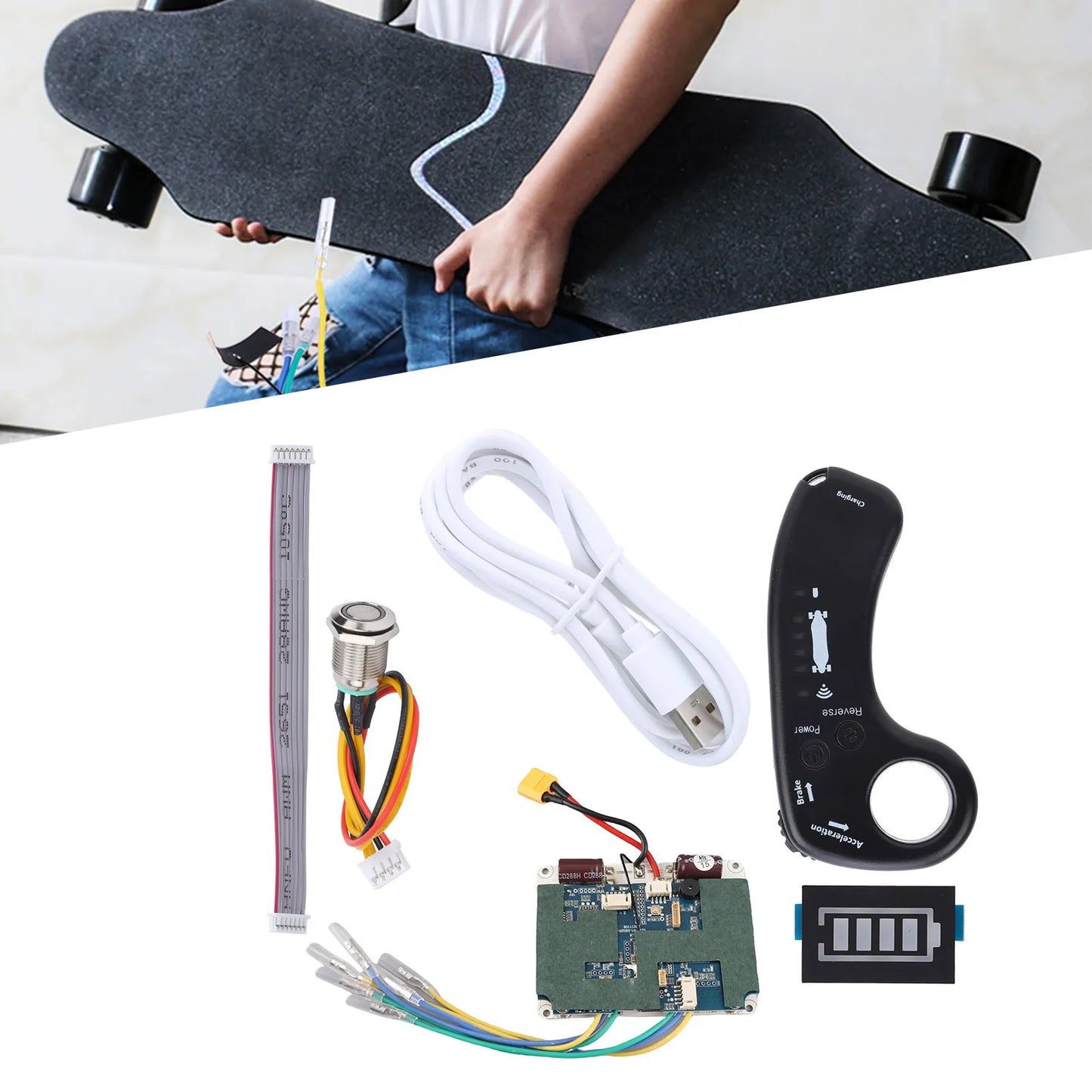 Electric Remote Control Scooter Controller Set Sinusoid Dual Drive Hub Motor Control Panel ESC Electric Scooter Accessories