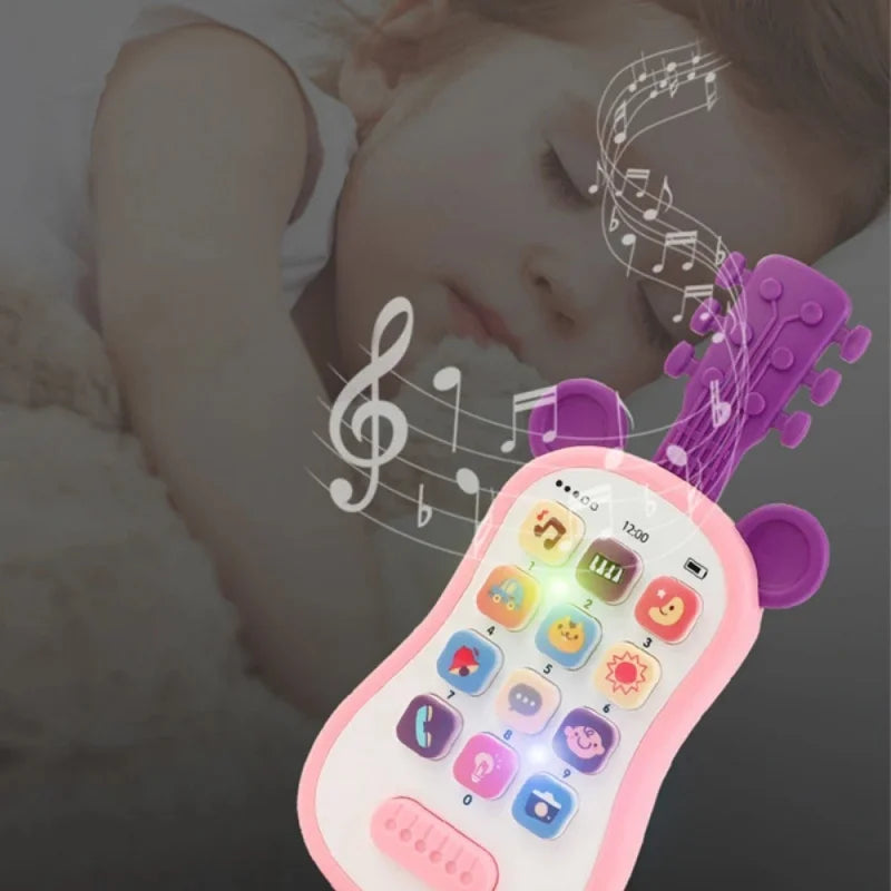 Portable Guitar Phone Toys Baby Music Sound Phones Sleep Toys Analog Phones For Kid Baby Early Education Toys For Children Gifts