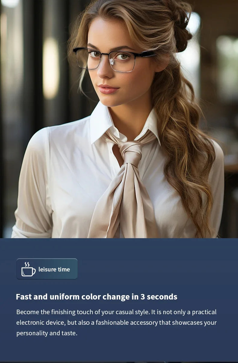 CLLOIO Wireless Bluetooth Smart  Glasses Men Myopia Prescription Photochromic Sunglasses Women Anti Blue Ray Reading Glasses