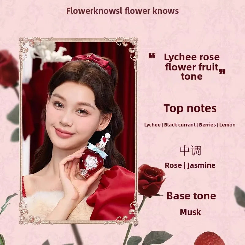 Flower Knows Strawberry Rococo Series Makeup Set Glitter Matte Eyeshadow Palette Blusher Power Velvet Lipstick Kit Perfume Set