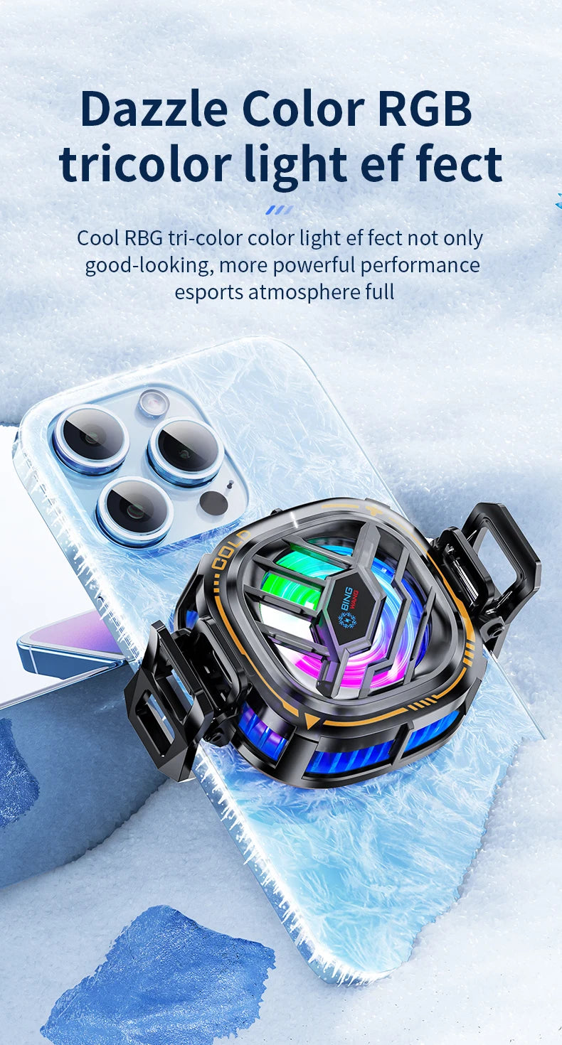New X76A Magnetic Display Phones Cooler Back-Clip 2 in 1 Game Cooler Semiconductor Fast Phone Cooling Fan for IOS Android Phone