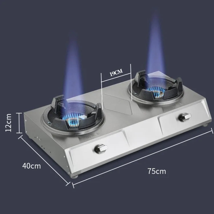Single Double Burner Stainless Steel Gas Stove High Pressure LPG Commercial Home Cooking IAA