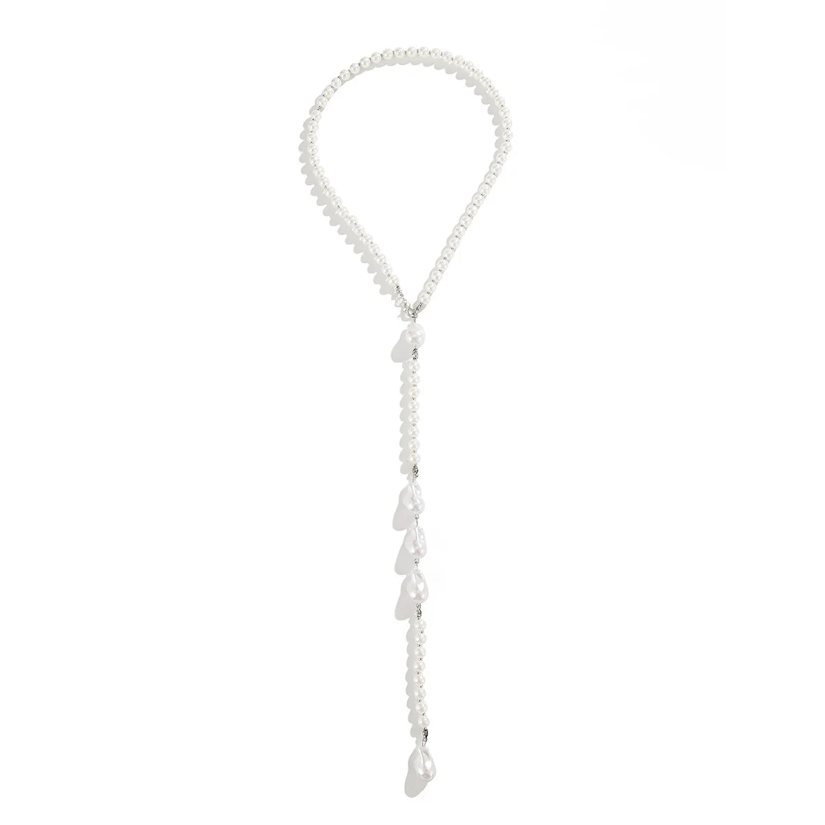 Womens Geometric Bead Back Body Chain Faux Pearl Tassel Rustic Floral Style Premium  Durable Elegant Lightweight Adjustable