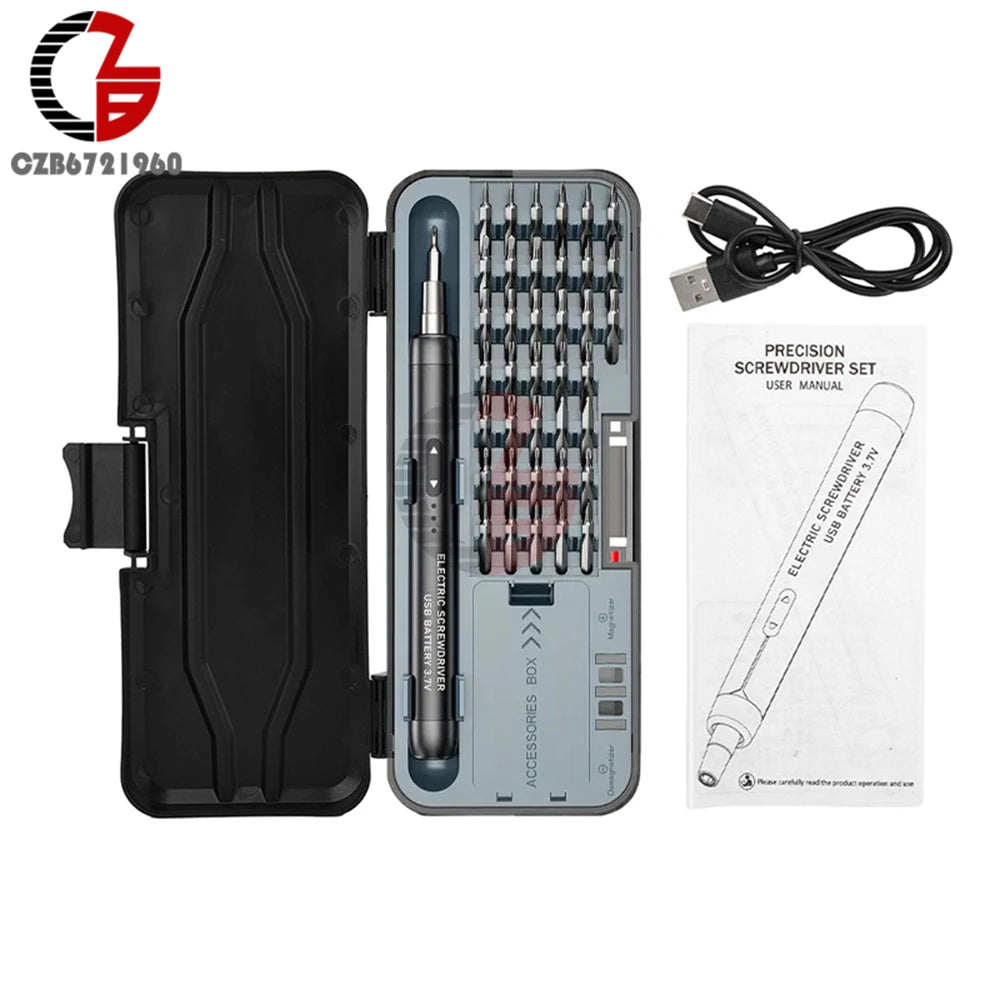 USB Electric Screwdriver Set High Torque Screwdriver Power Tool Mini Drill Bits Precision Screwdriver Head Kit Home Repair Tools
