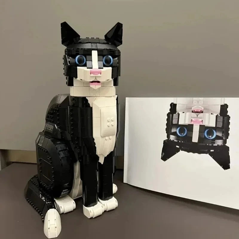 Home decoration cat gift 21349 building block set, suitable for 1710 Christmas gifts, suitable for children and adults