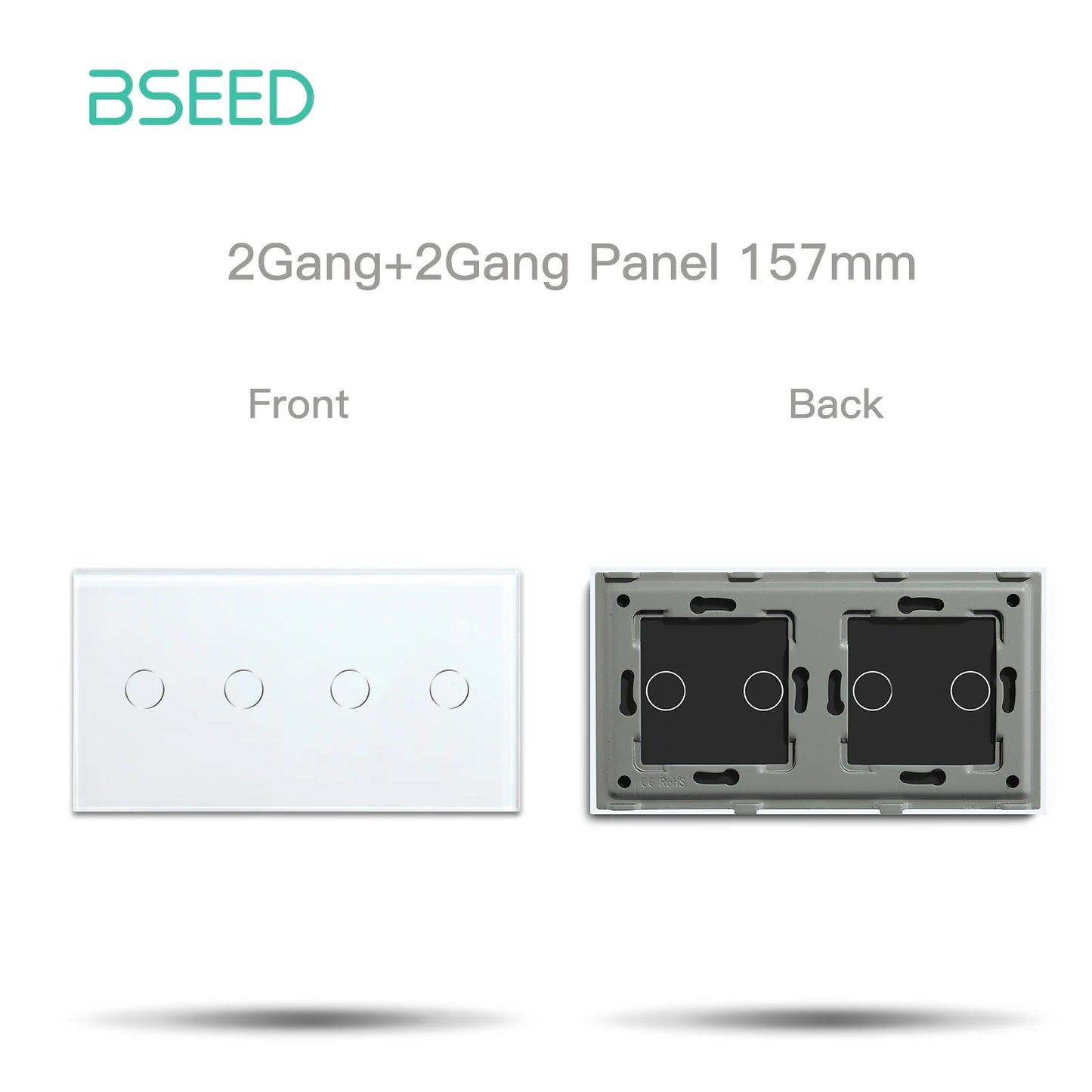 BSEED 1/2Gang Touch Light Dimmer Switch Function Base 1/2Way EU Socket Type-c USB Part Wall Glass Panels DIY Free Combination