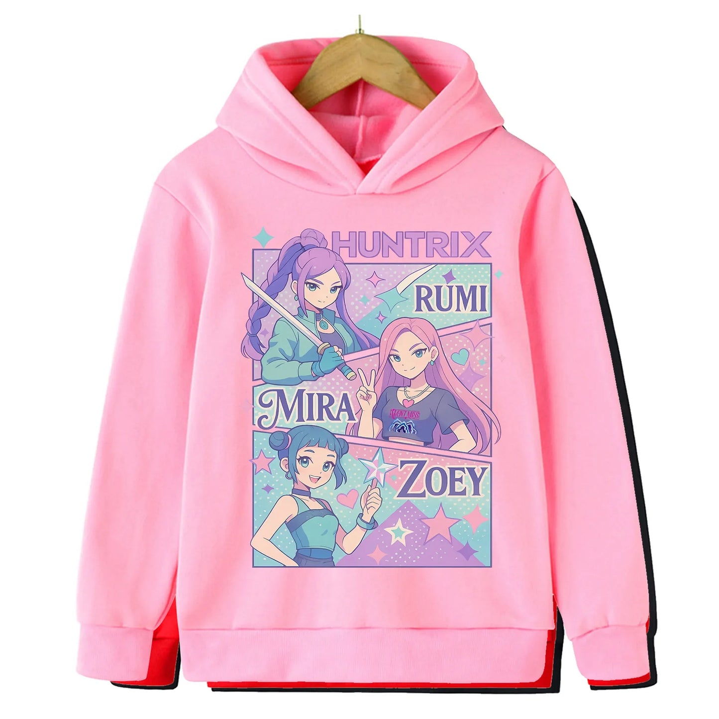KPOP Devil Hunter Boy Girl Hoodie Street Sports Casual Trendy Harajuku Cartoon Children Autumn Winter Sweatshirt Clothing Top