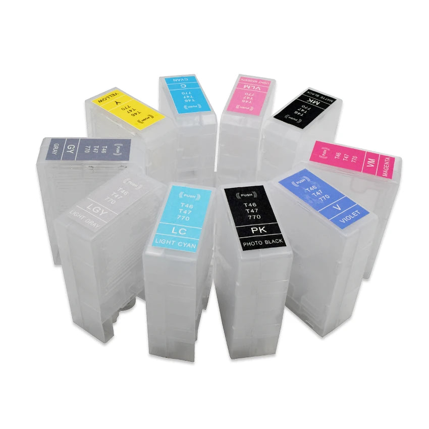 Europe T46S T46Y T47A Refillable Ink Cartridge No Chip Or Chip Reset For Epson SureColor SC-P700 SC-P900 P700 P900 Printers