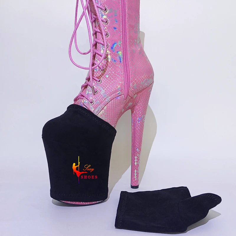 Shoe Protectors 20cm Platform Boots Durable Suede Protector High Heels Cover Pole Dance Boots Training Sandals Wear-Resist Cover