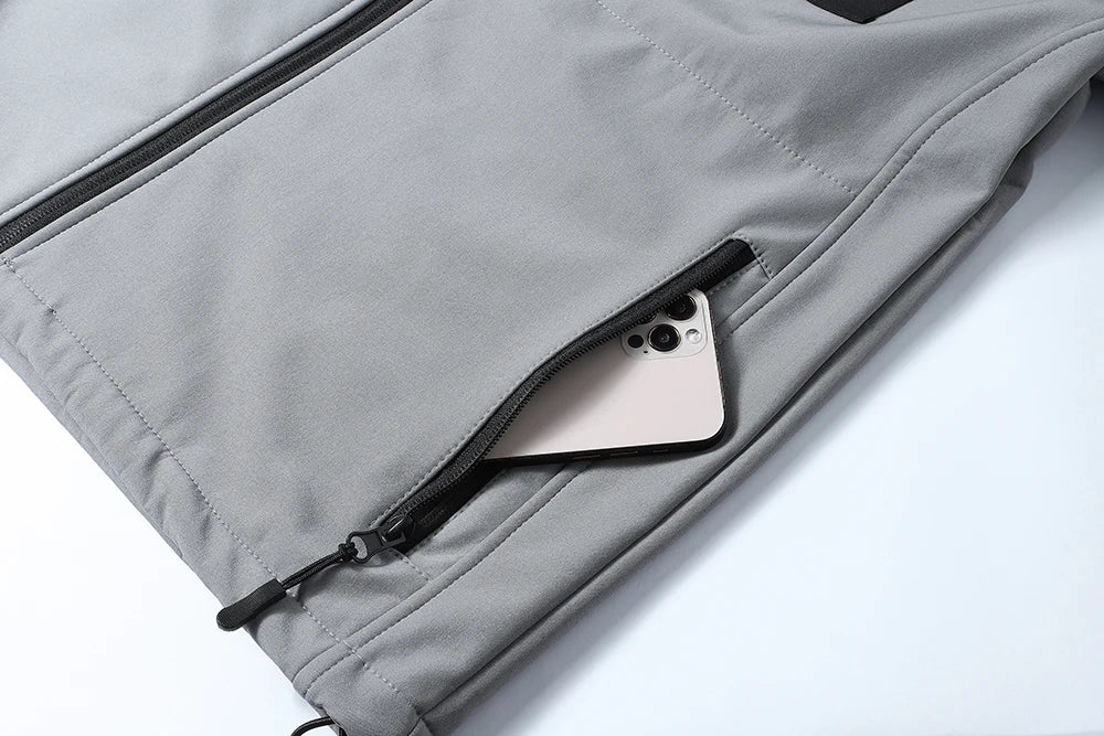 Men's hooded tactical jacket for autumn and winter outdoor windproof waterproof warm hiking camping and fishing durable jacket