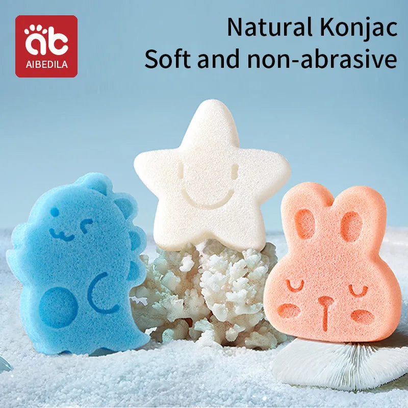 AIBEDILA Children's Bath Sponge Cute Baby Shower Sponge Cleanser Brush Soft Skin-friendly Bath Rubbing Kids Sponge Newborn