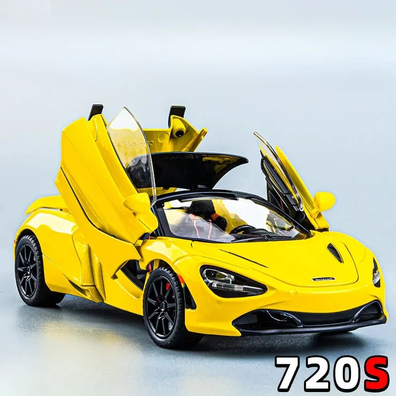 1:24 McLaren 720S Racing Car Model Diecast Metal Sports Car Model Simulation Sound And Light Collection Childrens Toy Gift