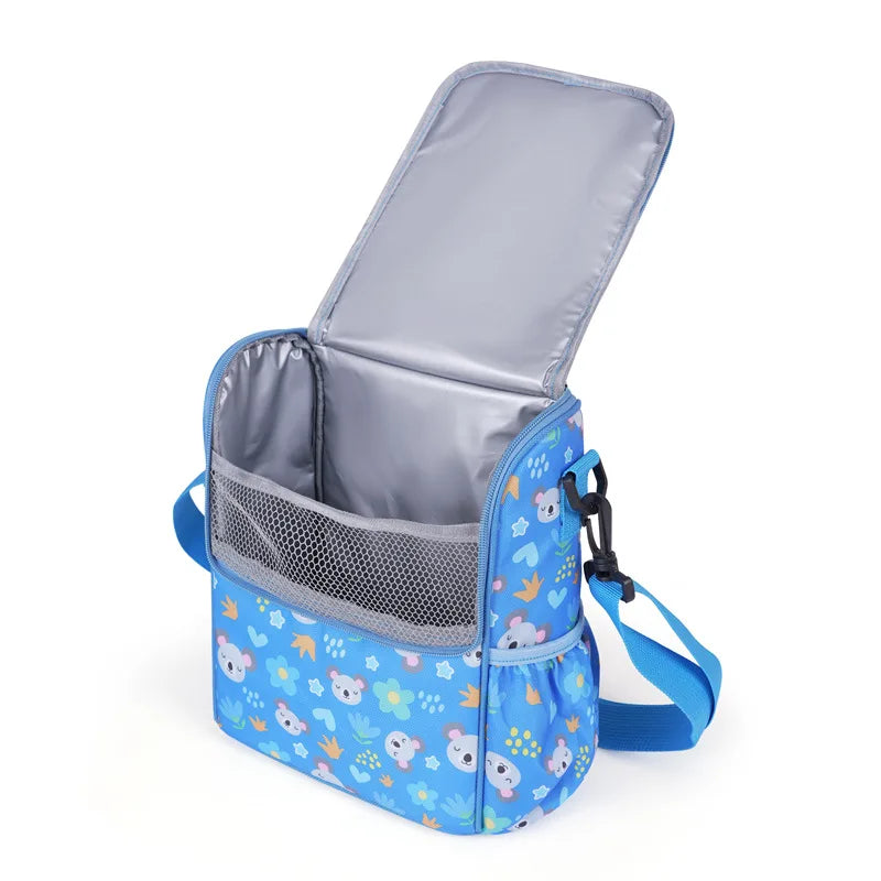 Children's Cartoon Portable Square Lunch Bag Ice Bag Student Insulation Meal Bag Traveing Outdoor Picnics Single Shouder Bag