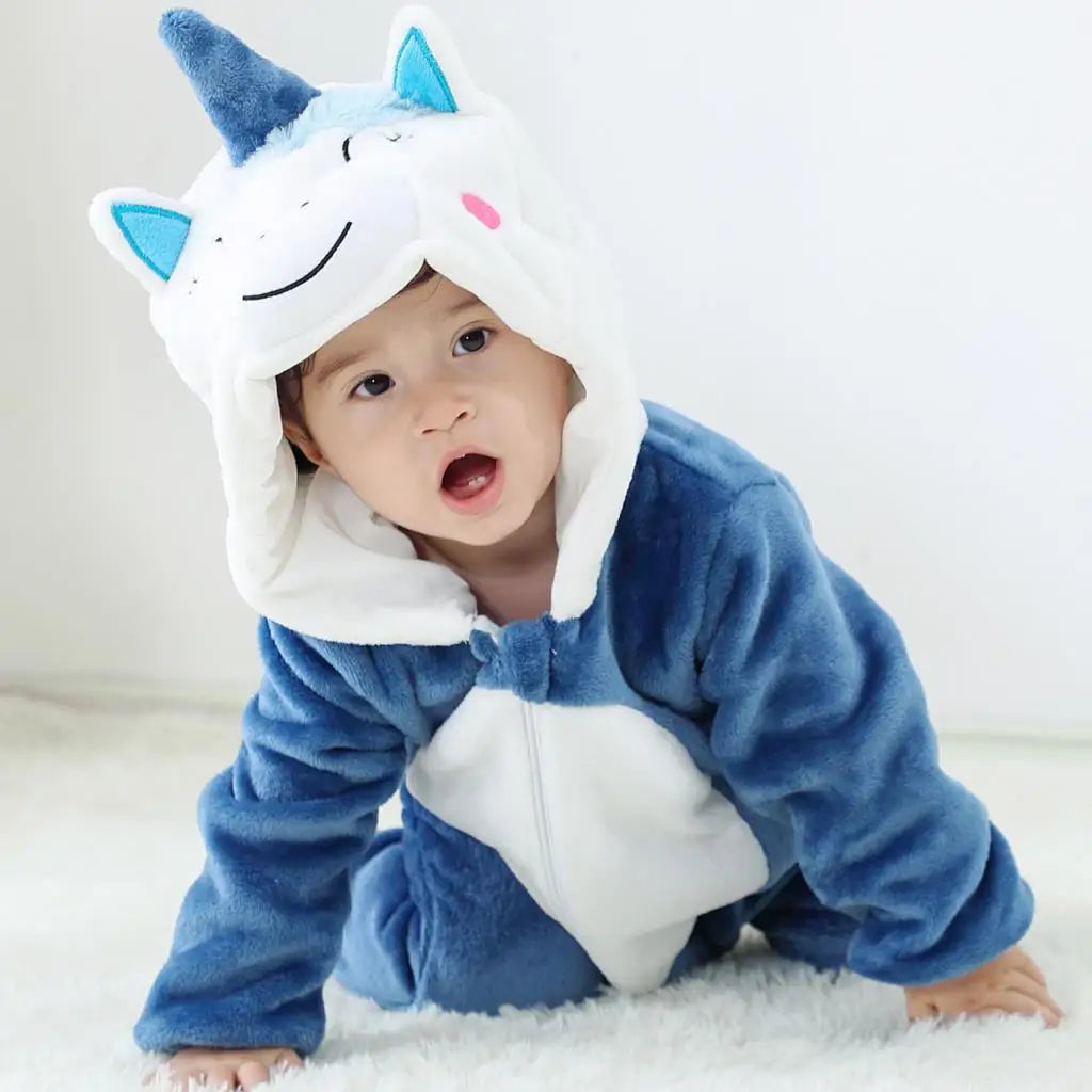 Baby Kigurumi Dragon Cow Monkey Animal Cosplay Costume Baby Girl Pajamas Winter Plush Jumpsuit for Toddler Boys 1 to 2 3 4 Years