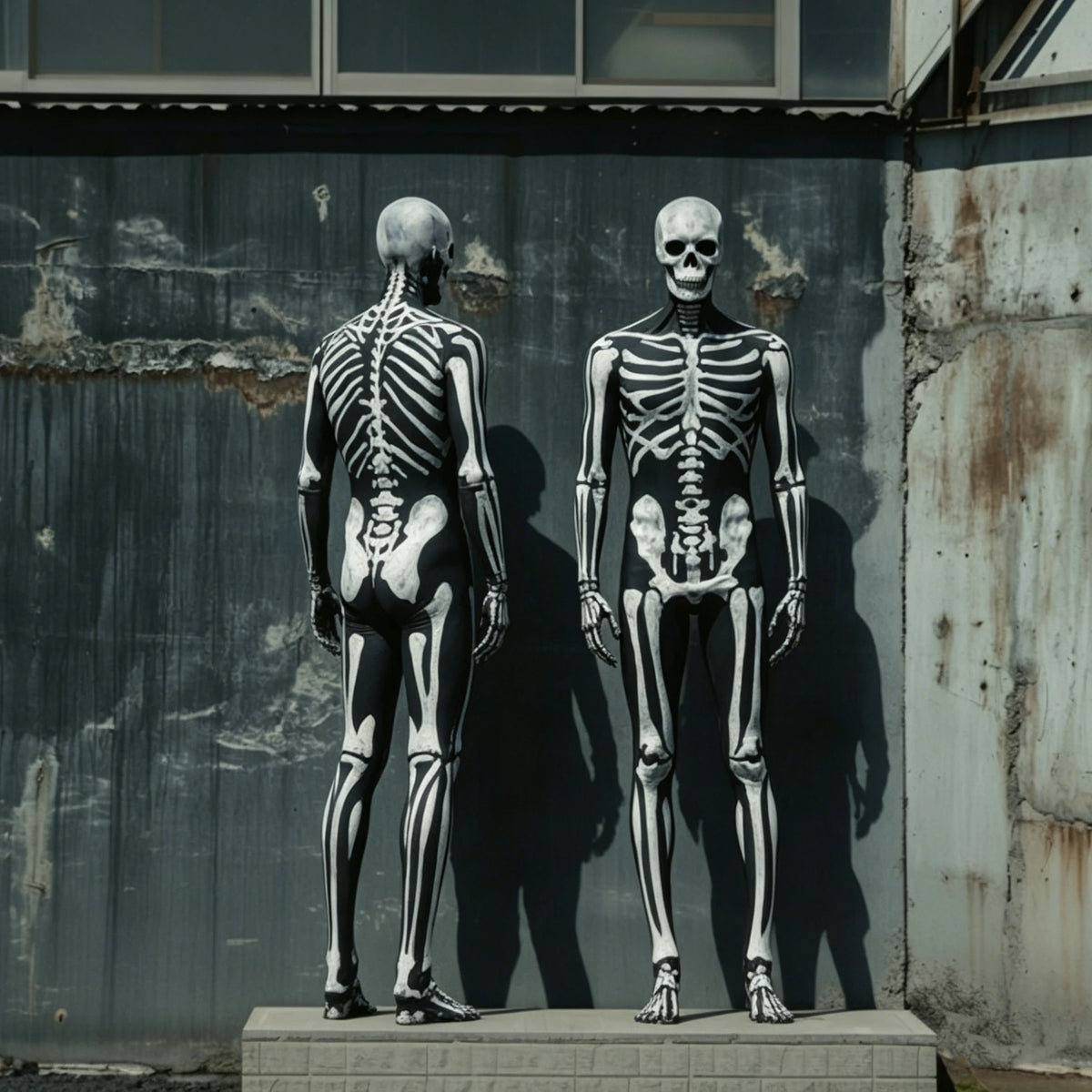 Halloween Death Horror Costume Skeleton Bodysuit Skull Steampunk Skeleton Cosplay Jumpsuit Gloves Mask Party Clothes Women Men