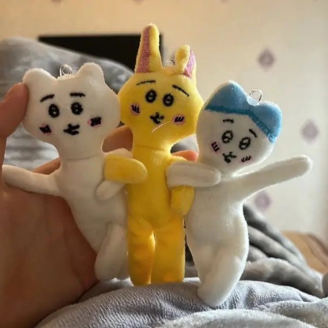 12cm Chiikawas Funny Doll Full Body Movable Swing Design Anime Cute Cartoon Plush Key Accessory Bag Decoration Toy Holiday Gift