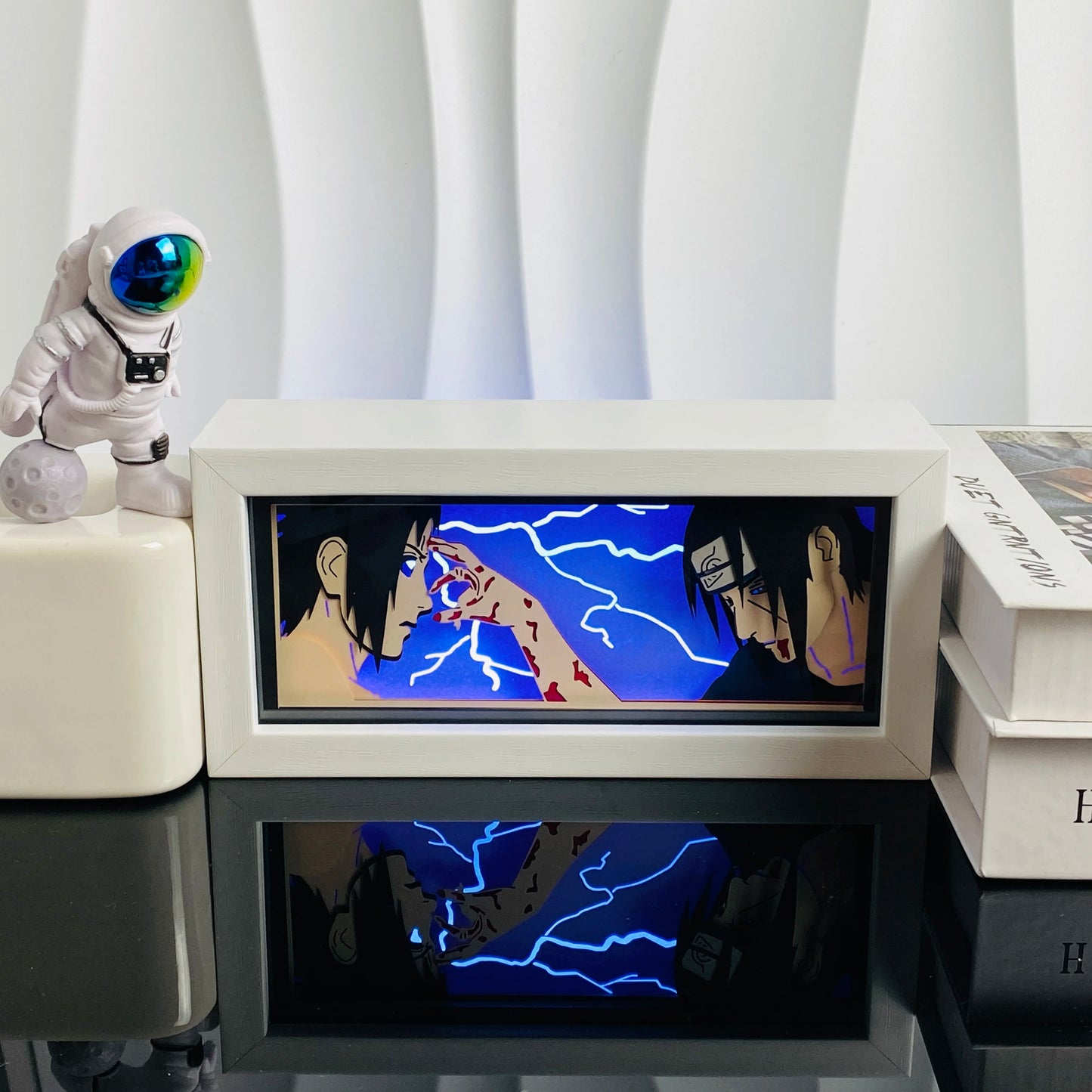 Anime Light Box Paper Cut Shadow Lightbox Wood Frame Nightlight for Child Bedroom Decor Led Night Light 3d Desk Lamp Gifts