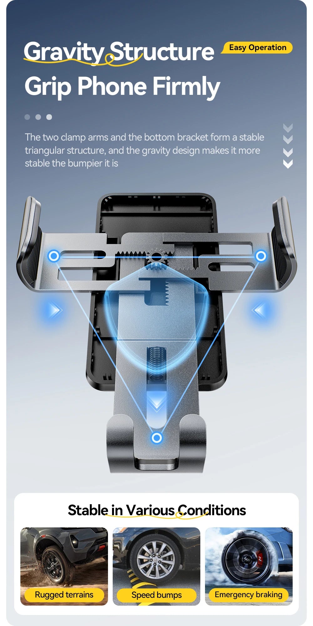 Essager Gravity Car Phone Holder Air Vent Clip Mount Mobilephone Stand For 4.7-6.5 Inch Phone  For iPhone 16 15 14 13 Pro Xiaomi