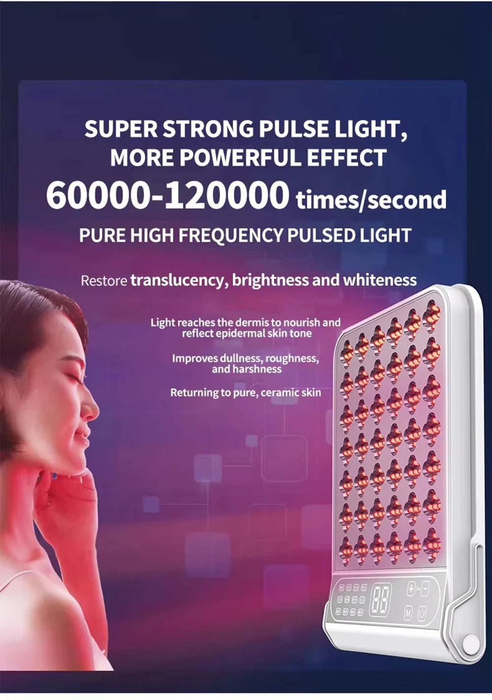 NEW Red Light Therapy Led Facial Infrared Panel 4 Wavelengths 415nm 590nm 630nm 850nm Light LED Beauty Devices for Face and Body