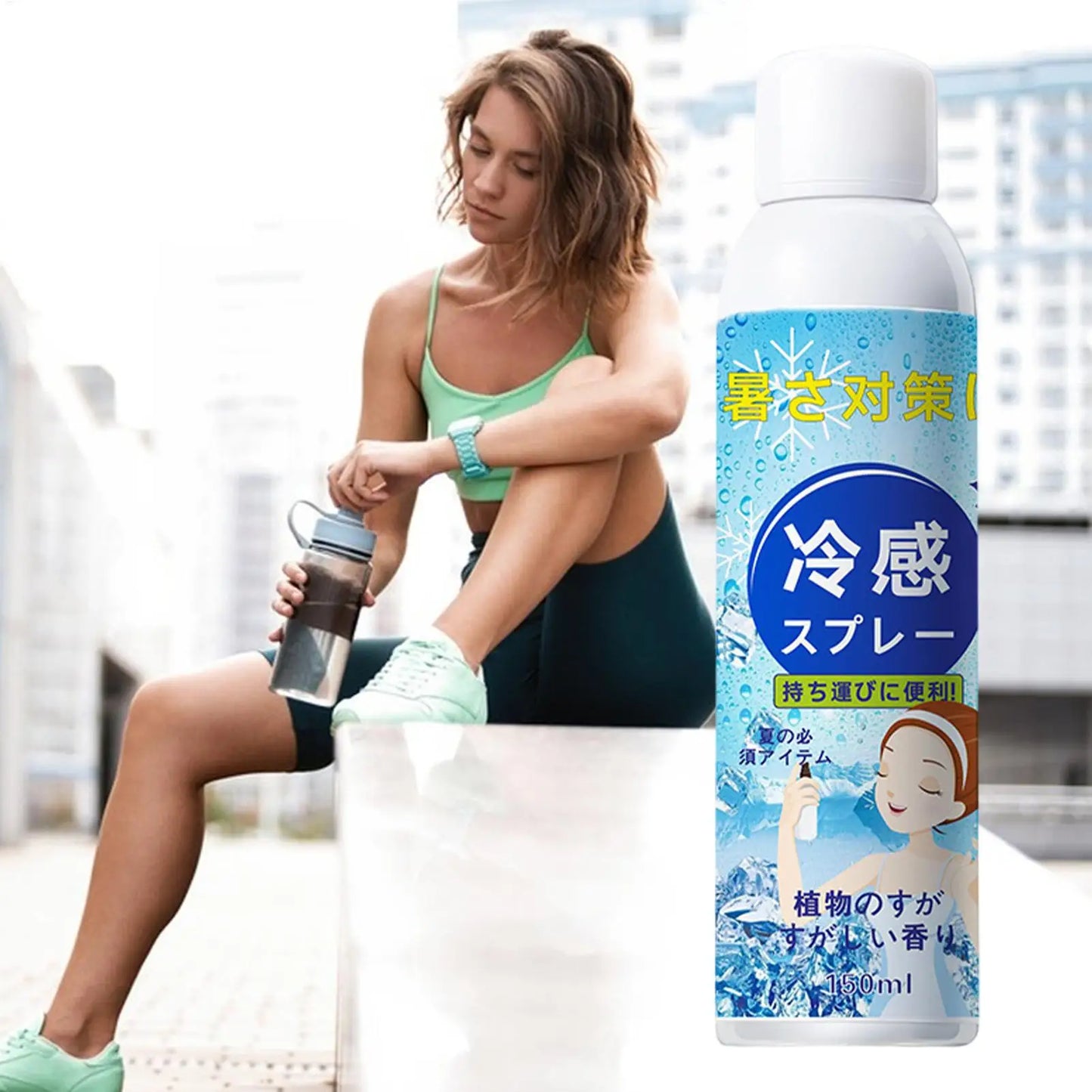 Cooling Spray 150ml Instant Refreshing Body Mist for Hot Weather Natural Cooling Mist for Outdoor Sports Camping Heat Relief