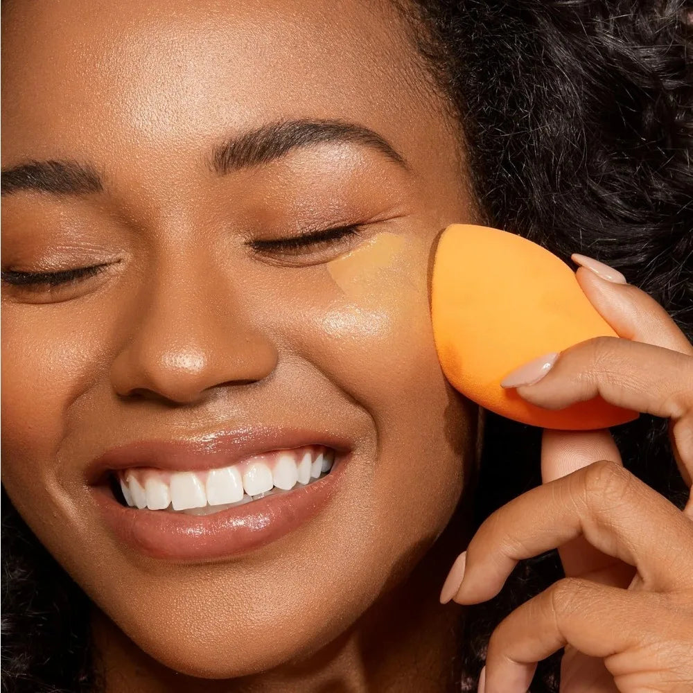 Real Techniques Complexion Sponge Makeup Blender Liquid and Cream Foundation Streak-Free Professional Makeup Tool Free 4 Count