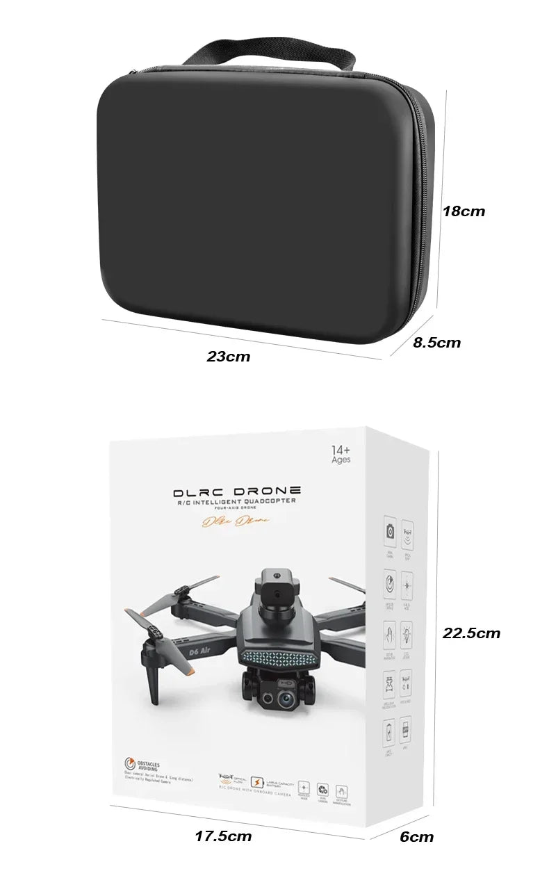 New D6 Mini Drone 4k Profesional 8K HD Camera Obstacle Avoidance Aerial Photography Brushless Foldable Quadcopter Gift Toy 6000M