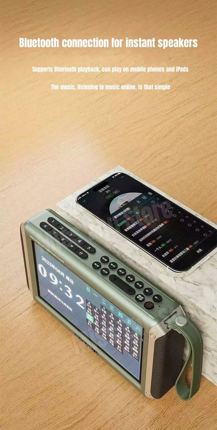 SANSUI F55 Portable FM Radio Video display radio Wireless Bluetooth Speakers Dual TF Card Slot MP4 Music Player Video E-book