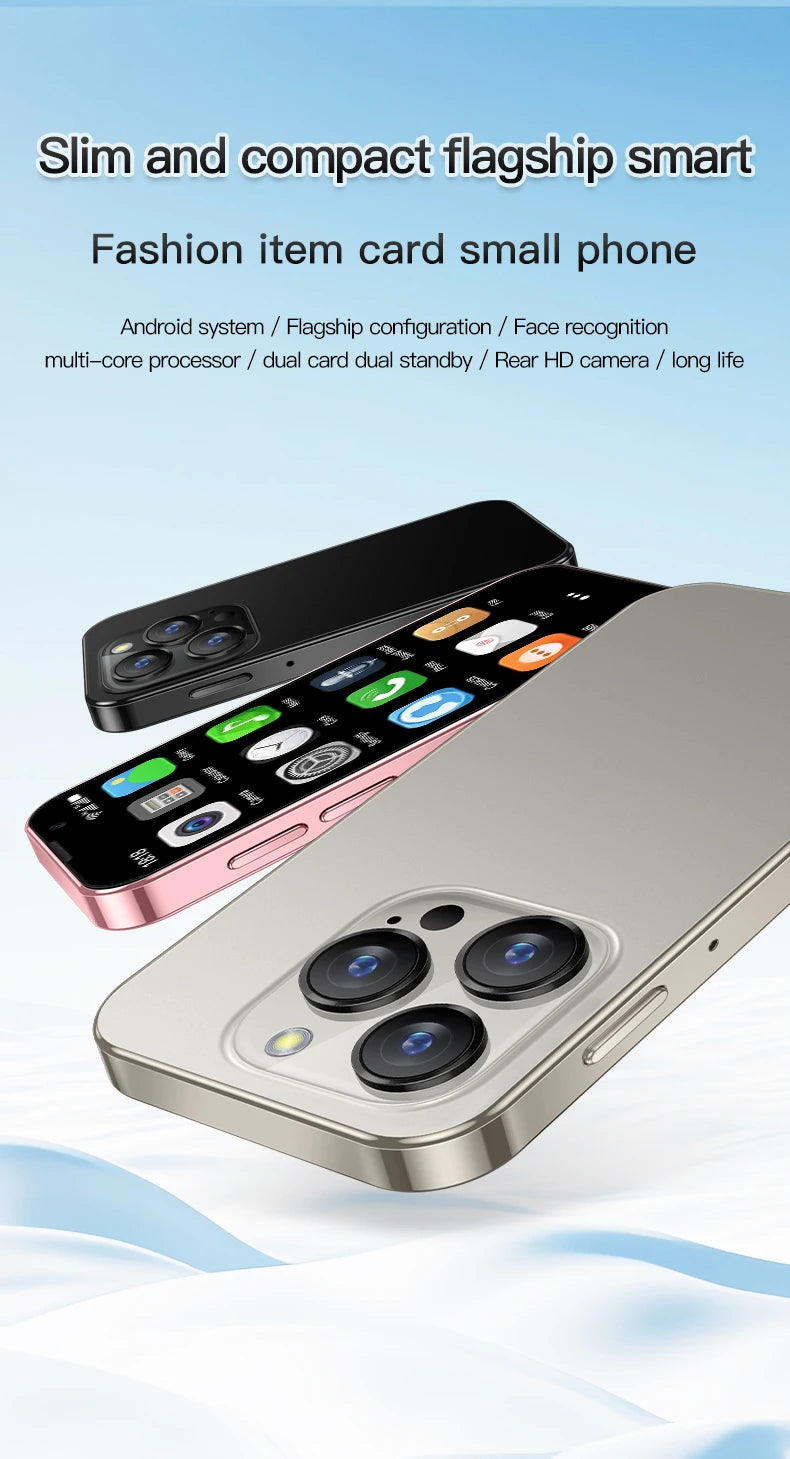 2025 New Mini Android Smartphone 3G WCDMA 2GB RAM 16GB ROM 3.0" Display 5MP Camera Dual SIM Smart Cellphone Play Store WhatsAPP