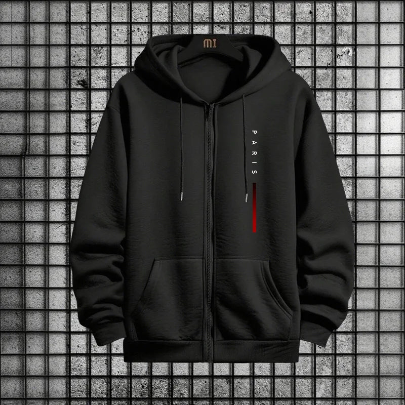 2025 New Zipper Hoodies Sweatpants Streetwear Tracksuit Autumn Winter Sporty Outfits Paris Fashion Print Mens Casual 2 Piece Set