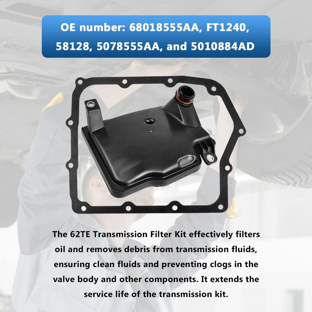 Automatic Transmission Filter with Gasket for CHRYSLER DODGE AVENGER JOURNEY RAM PROMASTER VOLKSWAGEN ROUTAN 68018555AA