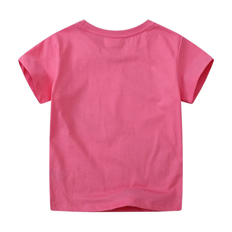 Jumping Meters 2-7T Animals Print 100% Cotton Baby Girls Tees Cotton Summer Toddler Clothes Kids Tops Children's Tshirts