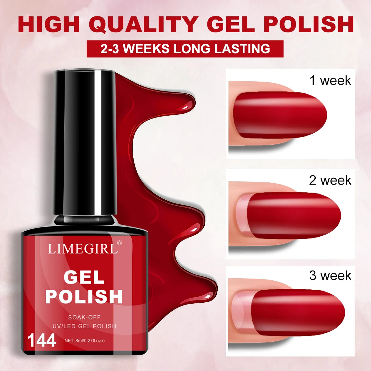 LIMEGIRL 8ML Nail Polish Gel Set 40 Color UV Gel Semi-Permanent Soaking Varn Nail Polish Suitable for Beginners Nail Art Kit