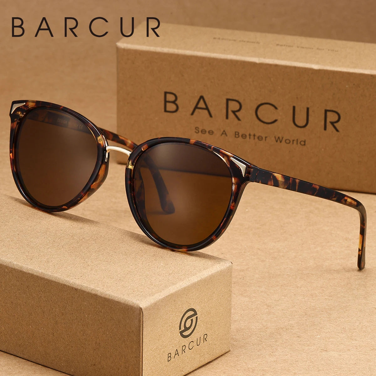 BARCUR 1pcs Women Sunglasses Optional Color Round Lens Lightweight Comfort Driving Casual Commute UV400 Polarized Sunglasses