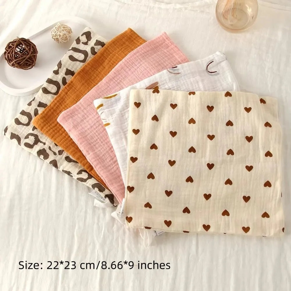 4-Layer Pure Cotton Portable Washcloth for Newborns - Soft Absorbent Square Gauze Towels for Burping High Quality